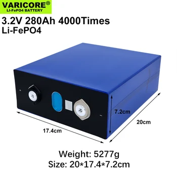 

VariCore 3.2V 280AH battery pack LiFePO4 Lithium iron phospha 280000mAh for 12V 24V 4S E-scooter RV Solar Energy storage system