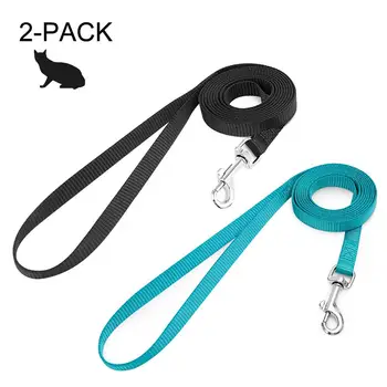 

Small Pet Leash Dog Cat Walking Nylon Leash 2 Pack for Easy Control Kitten Durable Training Leash with 360 Degree Swivel Clip