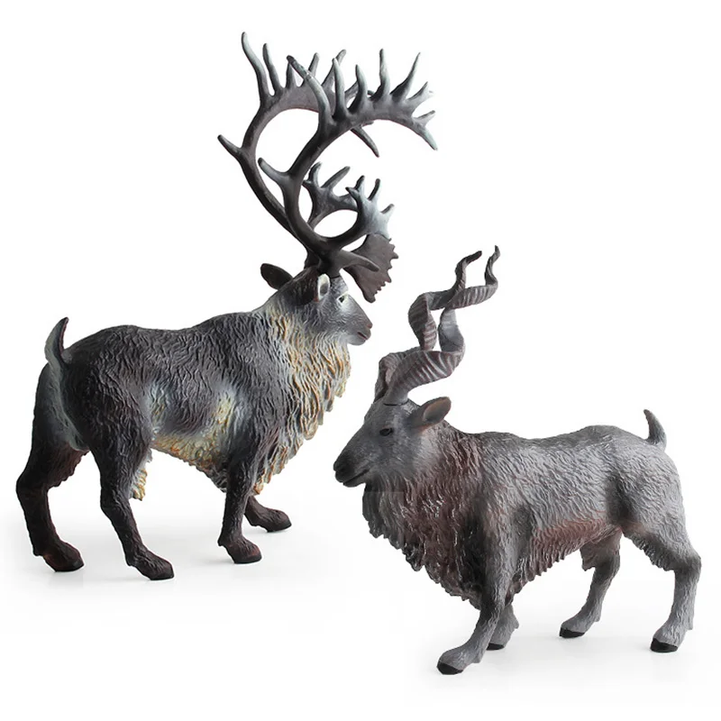 Моделирование Caribou/Markhor когнитивные игрушки коллекционные игрушки Фигурки Диких Животных Фигурки детей