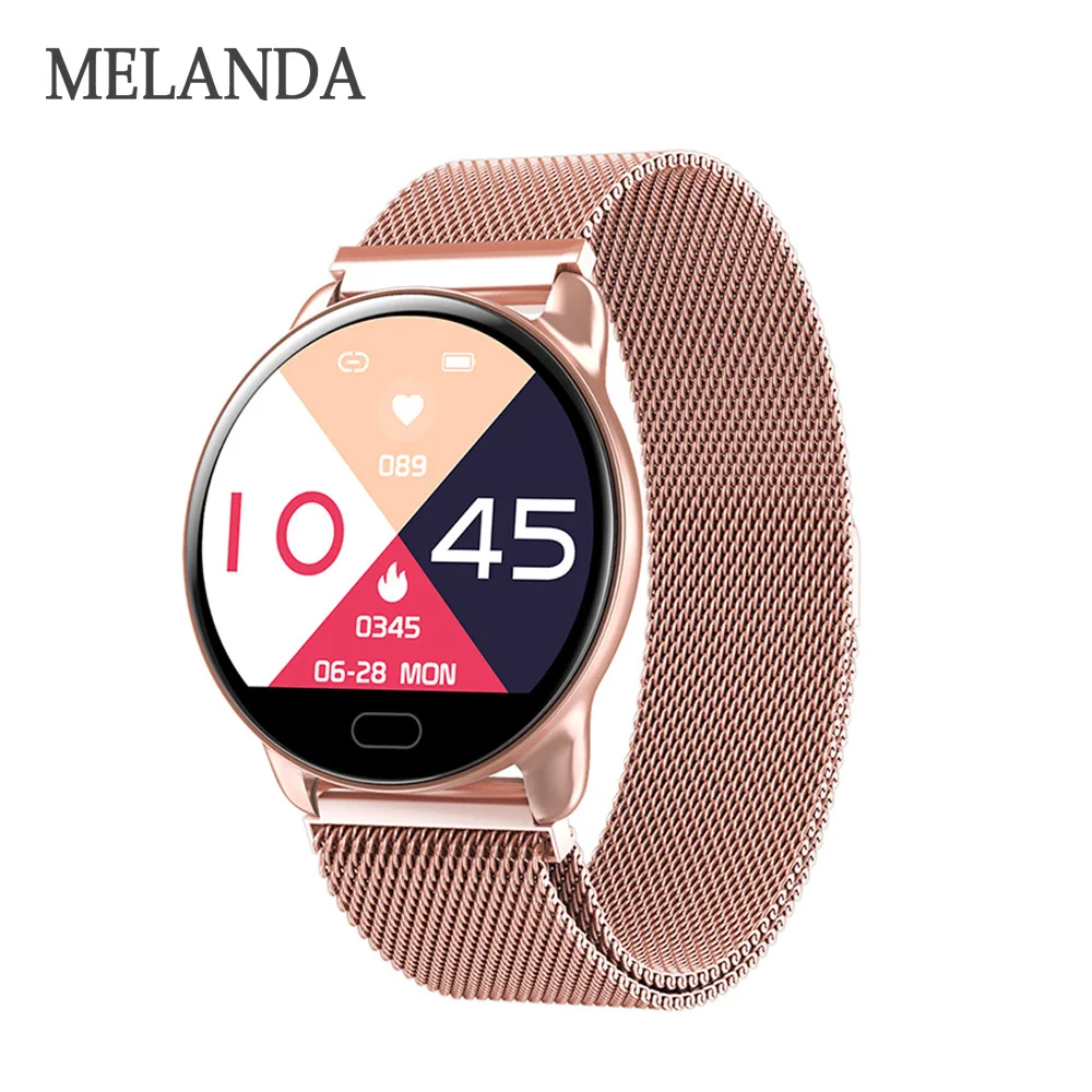 MELANDA женские Смарт часы для фитнеса женщин бега Reloj монитор сердечного ритма Bluetooth