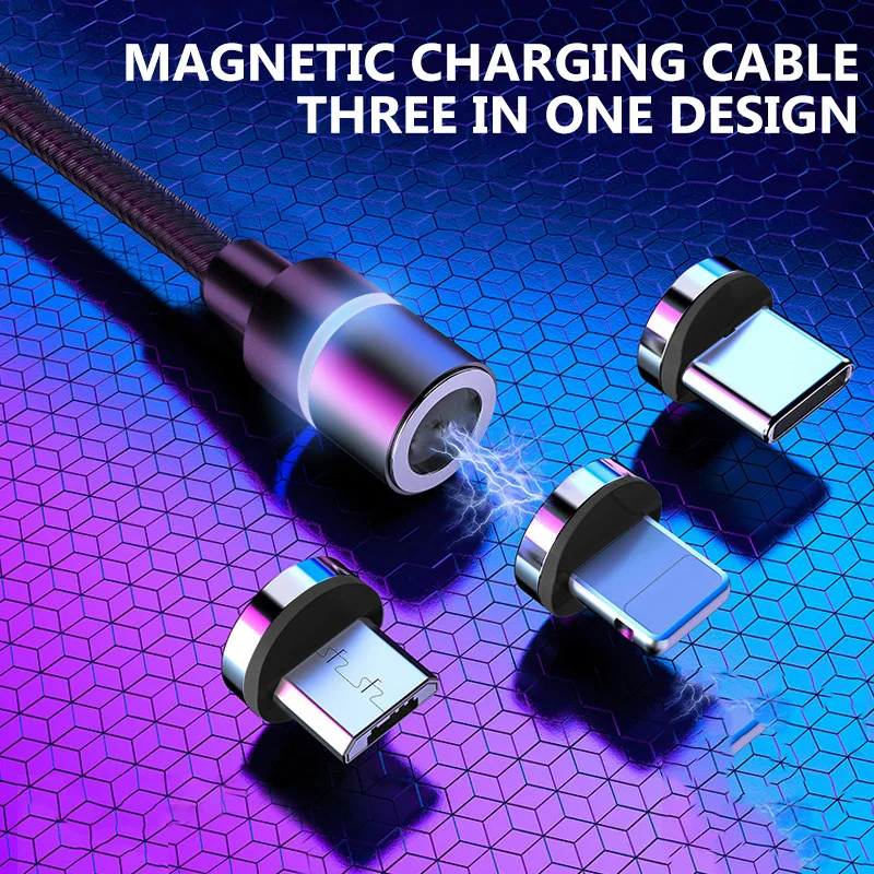 Тегеран Магнитный кабель светодиодный Micro usb type C Магнитный USB кабель для быстрой зарядки для iPhone X 7 XS XR huawei samsung xiaomi one plus