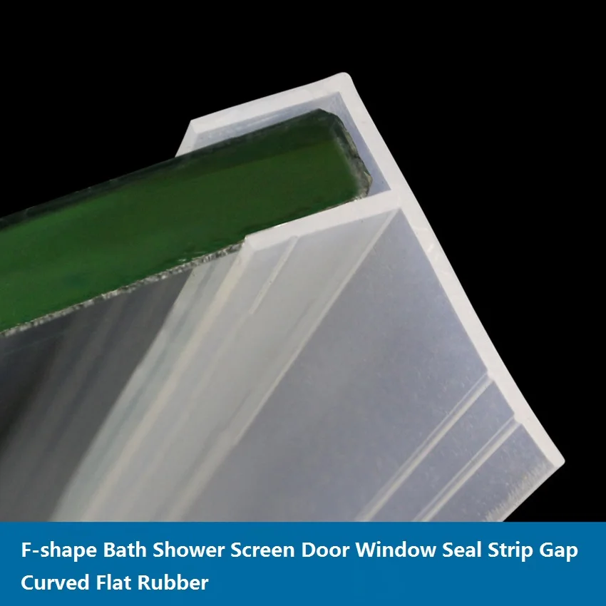 

F-shape Bath Shower Screen Door Window Seal Strip Gap Weatherstrip Curved Flat Rubber,For 6/8/10/12mm Thickness Glass
