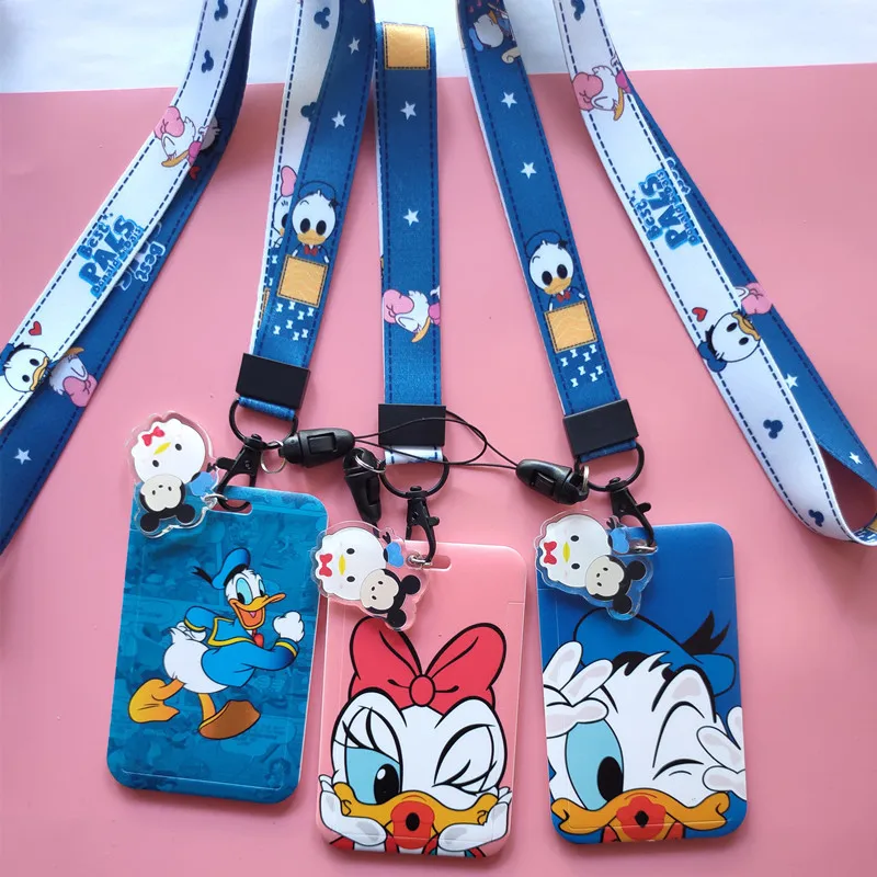 Neck-Bag Card-Holder Lanyard Hanging Duck-Daisy Id-Card Donald Disney Cartoon Student