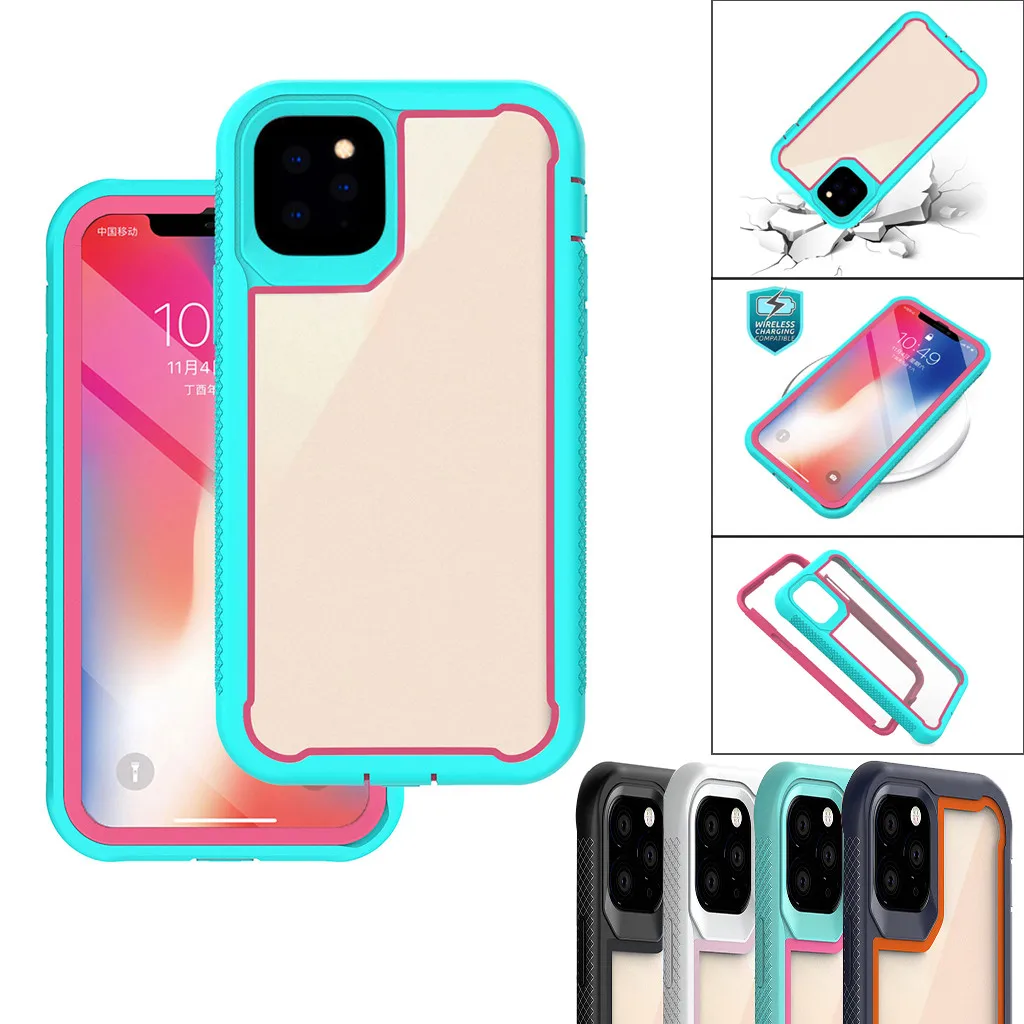 Для iPhone 11 Pro Max чехол Гибридный сверхпрочный ударопрочный Прозрачный задний Чехол защитный чехол для телефона противоударный чехол
