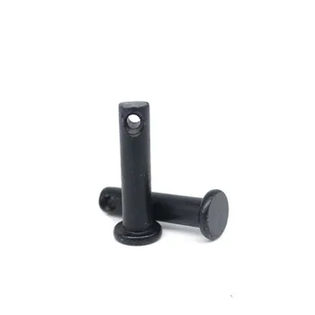 

20pcs M6 pins axis flat head with holes pin positioning dowels carbon steel Insert dowel black color GB882 16mm-70mm length
