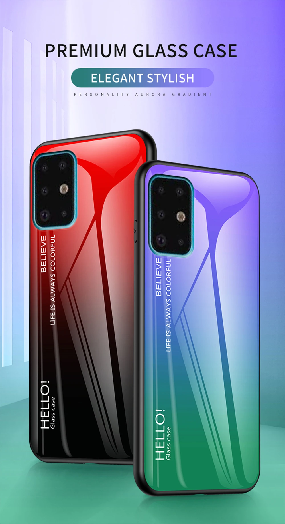 Alxun для samsung S11 Plus, чехол с цветным градиентом, силиконовая рамка, закаленное стекло, задняя крышка для samsung S11 S11E S11Plus, чехол, Capa