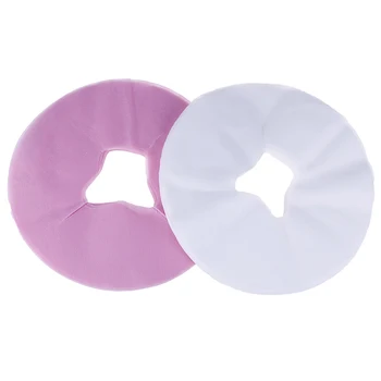 

Hot 100Pcs/Set Disposable Non Woven Fabric Face Pad Spa Pillow Cover SPA Rest Overlay Massage Table Hole Cover Facial Care Tools