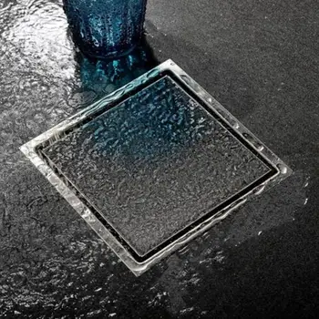 

Tile square bathroom deodorant waste floor drainage floor drain hair invisible modern design commercial home bar stainless steel
