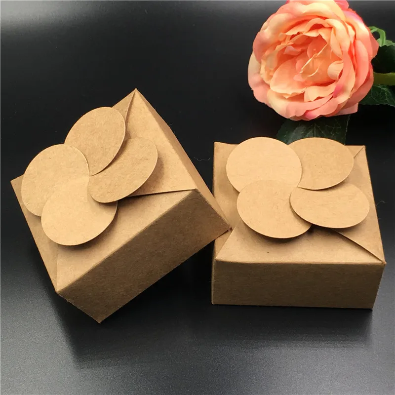 

30Pcs/Lot Handmade Kraft Paper Windmill Boxes For Valentine's Day Chocolate Muffin Package Cardboard Container Boxes Wholesale