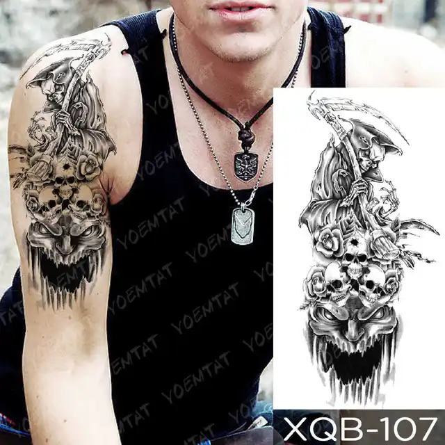 Dragon Wolf Tiger Animal Waterproof Temporary Tattoo Sticker Man Arm Leg Tato Body Art Fake Tatto Water Transfer Tatoo Women 16-XQB107