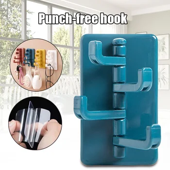 

Powerful ABS Self-adhesive Hook Organ Kitchen Wall Hanger Waterproof Wall Mount Bathroom Home Supply PAK55