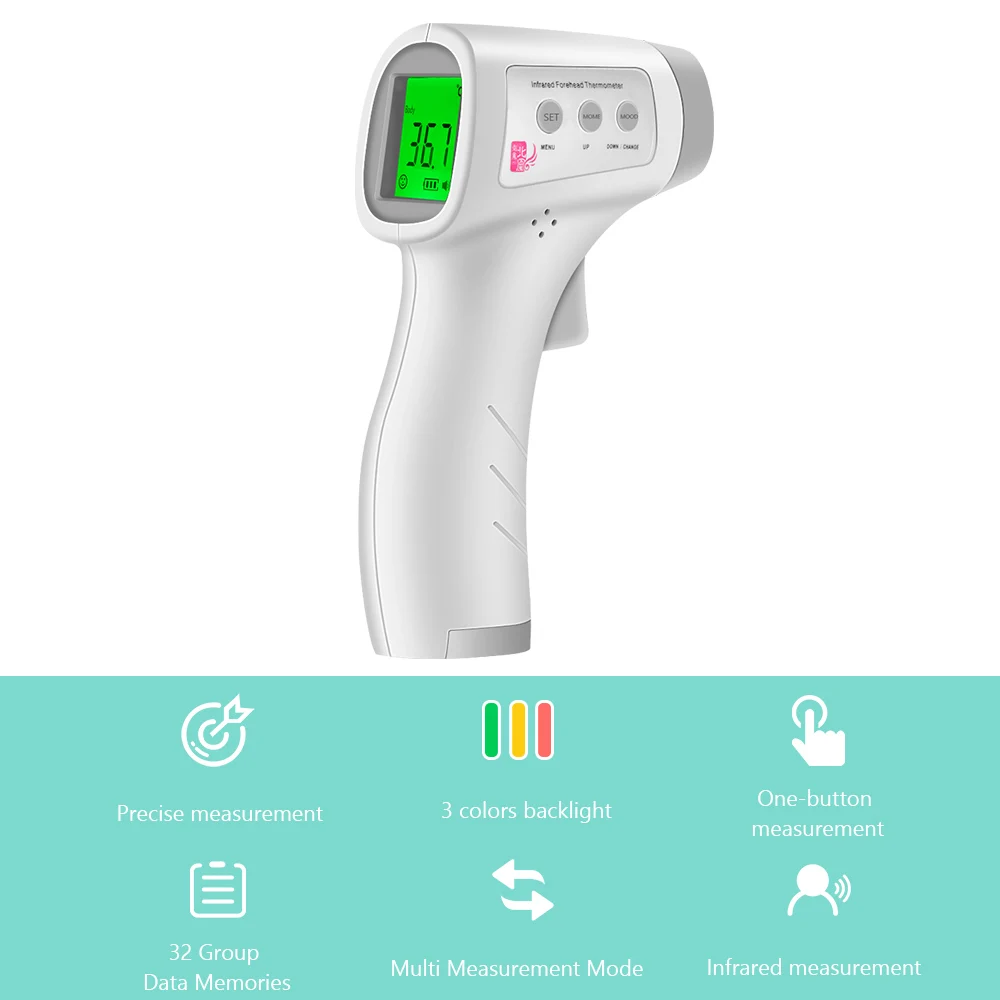 

Digital LCD Forehead Infrared Thermometer Gun For Kids Adults Electronic Thermometer Body Fever Thermometer termometro digital