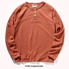 2022 Autumn New Men's Fashion Simple Long Sleeve O-neck 100% Cotton Solid T-shirt Bottomed Shirt Retro American Casual ► Photo 2/6