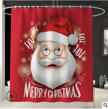 4 шт./компл. Рождество крышку унитаза фланель коврик для душа Шторы Рождественское украшение для дома Ванная комната расходные материалы - Цвет: Santa curtain