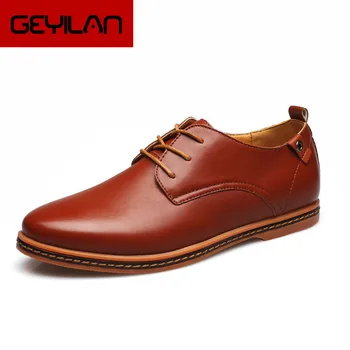 

Men Shoes New Fashion Business Leather Shoes Lace-up Breathable High Quality Oxfords Dress Wedding Shoe Large Size 38-47