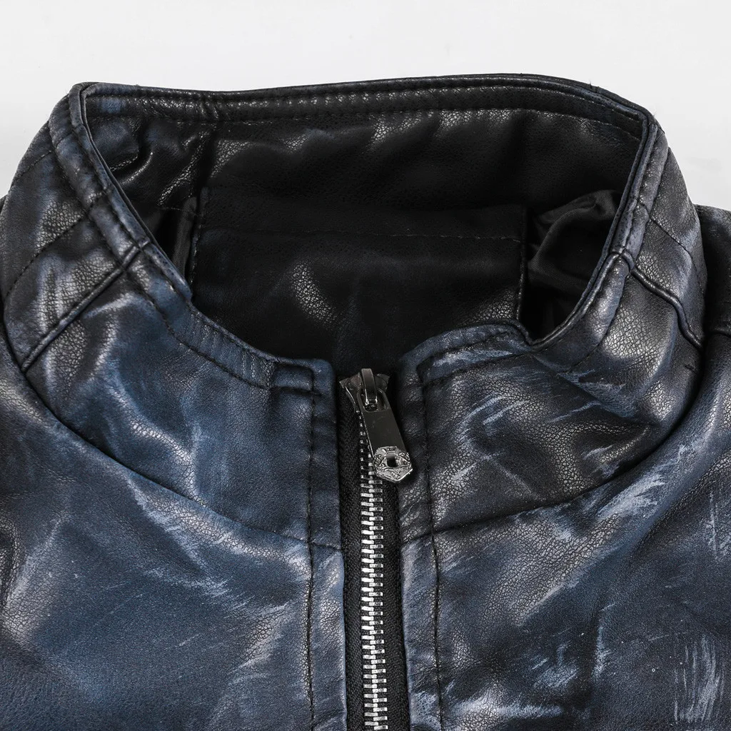 Мужская кожаная куртка большого размера на осень и зиму, кожаная куртка с длинными рукавами, кожаная куртка на молнии,#3
