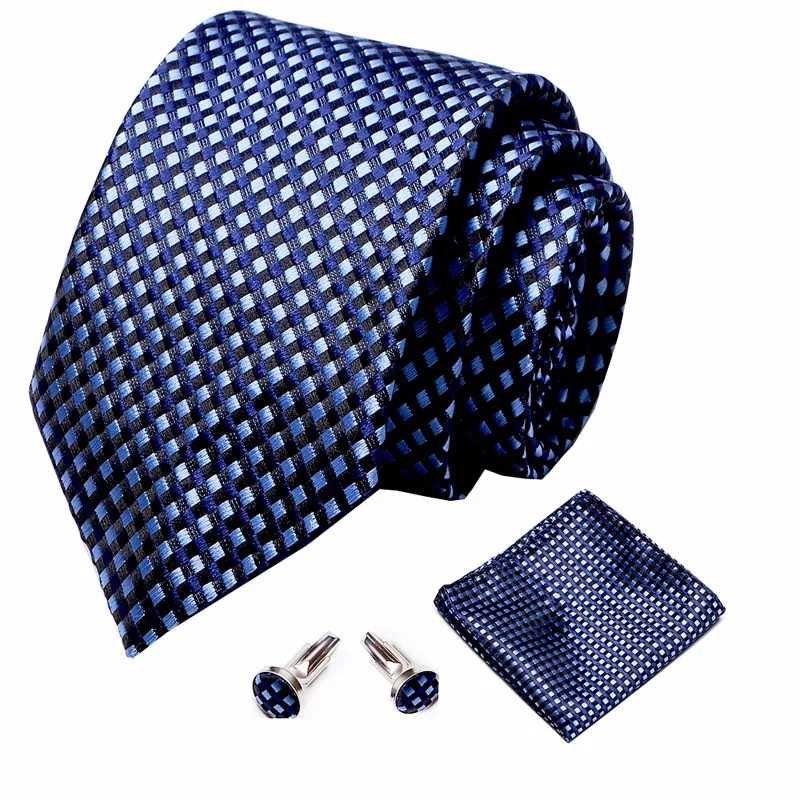 Joy alice  Men`s Classic Tie 100% Silk Novelty Geometric 30 Styles Tie Hanky Cufflinks Sets For Men`s Wedding Business Party