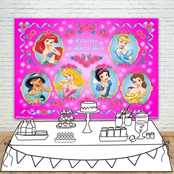 

Pink Backdrop for Girl Birthday Party Decorations Baby Shower Princess Photo Background for Events Supplies Cake Table Banner