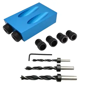 

14Pcs Guide Positioner Kit 6/8/10mm Oblique Hole Locator Drilling Bits Jig Angle Locator Wood Locator