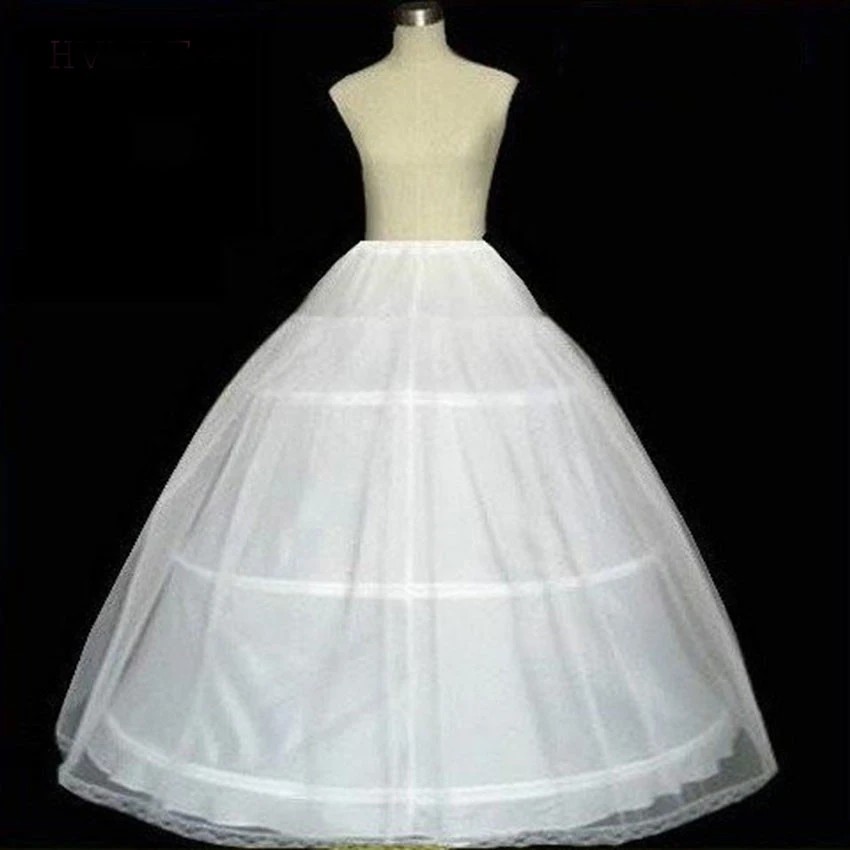 

2019 Hot Sale 3 Hoops Bridal Petticoats White Cheap Wedding Ball Gowns Petticoat Crinoline
