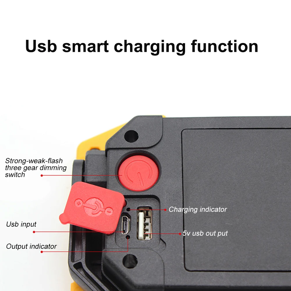 DOZZLOR 30 Вт Портативный USB Перезаряжаемый светодиодный рабочий свет аварийный поисковый фонарь W839 W840 W841 желтый COB свет для кемпинга