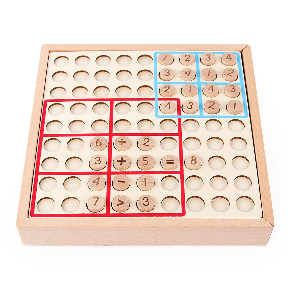 Подлинная Монтессори обучающие средства Математика Sudoku Детские деревянные игрушки цифровая доска пластина обучающая математическая игрушка