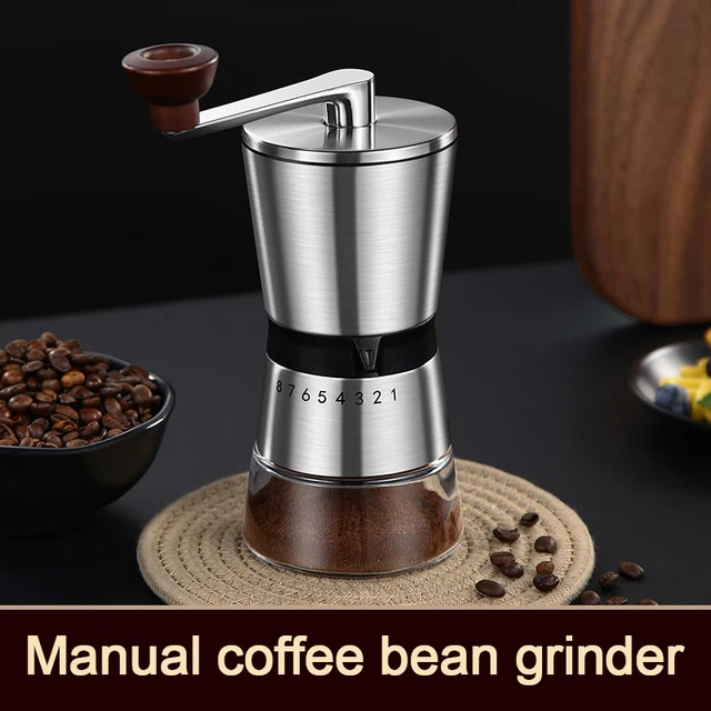 Manual Coffee Grinder Hand Coffee Mill with Ceramic Grinding Core Adjustable Settings Hand Crank Tools Coffee Making Accessory 3