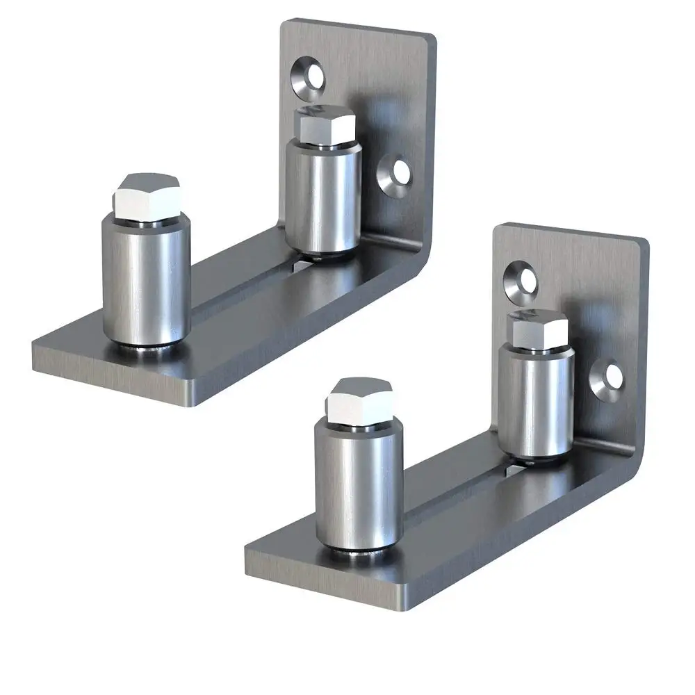 

2 Pack Scratch Resistant Stainless Steel Flush Mount Stay Roller Wall Mount Floor Guide for Door Thick Up to 2 1/8 inches