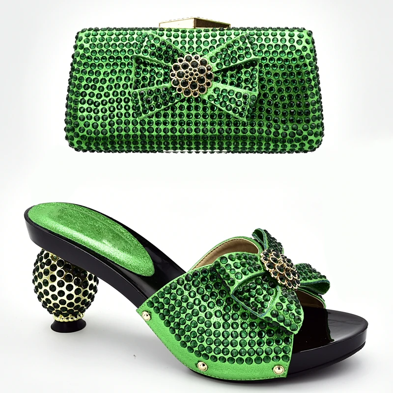Новое поступление, итальянские вечерние туфли и сумочка в комплекте для женщин, роскошная дизайнерская обувь для женщин, женские вечерние туфли-лодочки в нигерийском стиле с сумочкой