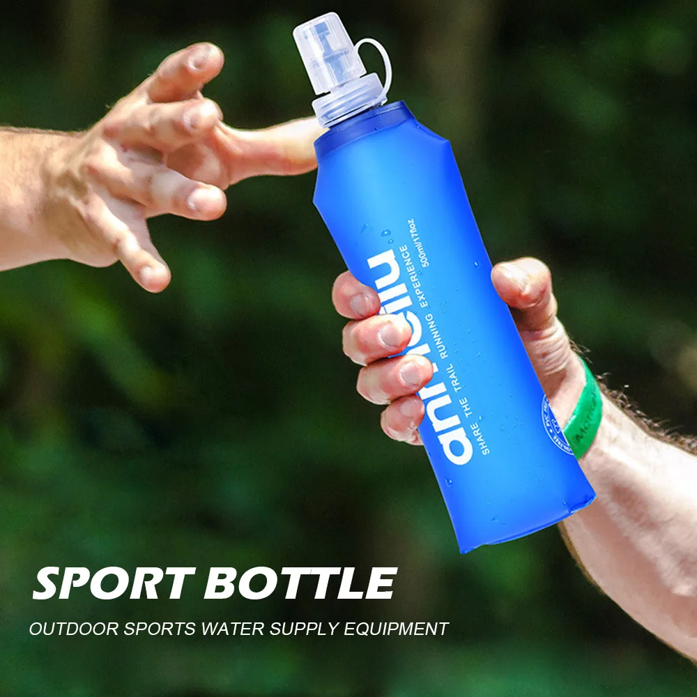 New 500/250ML Collapsible Water Bottle Reusable Drinking Water Bottle Anti Leakage With Straws For Travel Outdoor Sports Camping