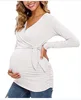 Maternity Wear T-shirt Shirt Maternity Wear Spring and Autumn Tops Breastfeeding V-neck Sexy Tops Pregnant Women Breastfeeding 4