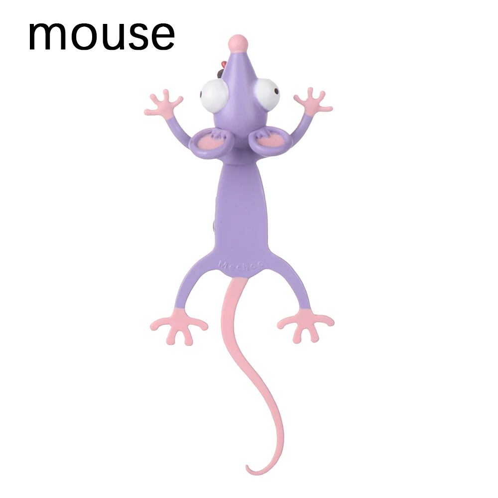 mouse 3D Творческий ПВХ материал стерео мультфильм маркер животных Стиль закладки милый кот забавные школьные канцелярские принадлежности для детей подарок - Цвет: mouse