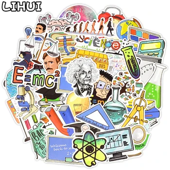 

50 PCS Science Lab Stickers Class Back to School Waterproof Sticker for Student to DIY Stationery Suitcase Laptop Bike Car Decal