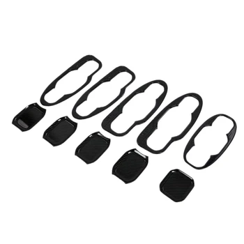 

5Pcs Car Shape Carbon Fiber Exterior ABS Door Handle Bowl Trim for Jeep Wrangler JL 2018 2019 Accessories