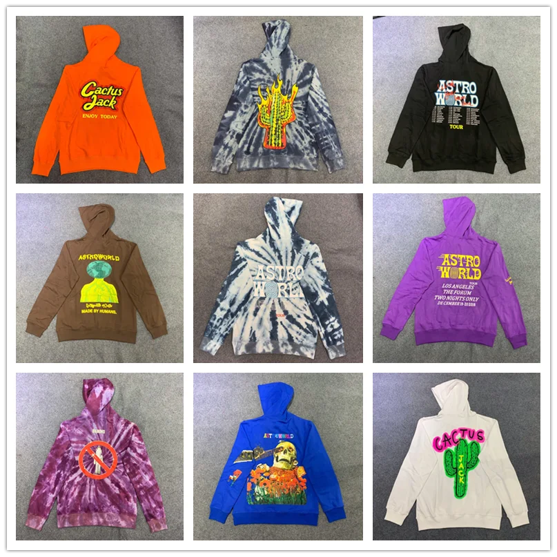 

Travis Scott Purple TIE-DYE HOODIE Men Women Sweatshirt Embroidery High Quality Sweatshirts 3D Astroworld Pullover Kanye Hip Hop