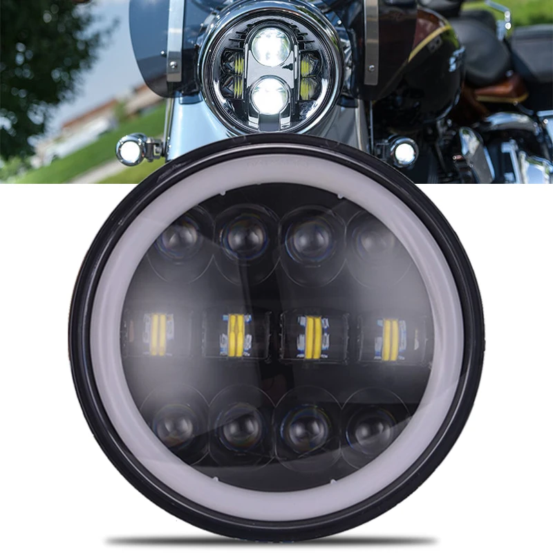 Универсальный 7 &quotВОДИТЬ Автомобиль Мотоцикл головной светильник H4 Phare фарол Moto