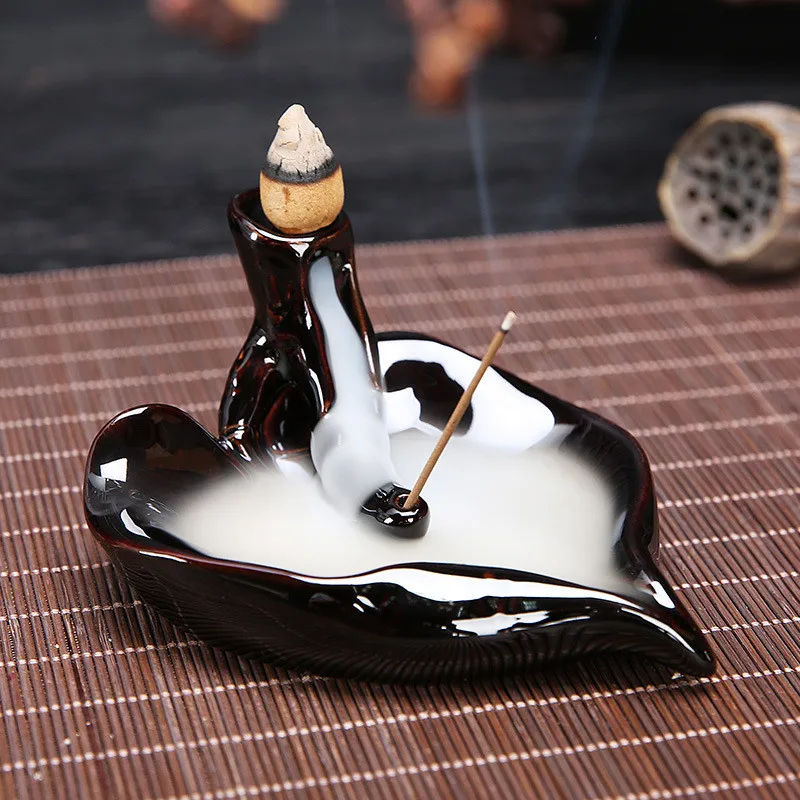 Керамика глазурованная курильница с держателем дыма креативная башня для благовоний водопад кадиловое основание домашний декор+ 10 шт Бесплатные конусы