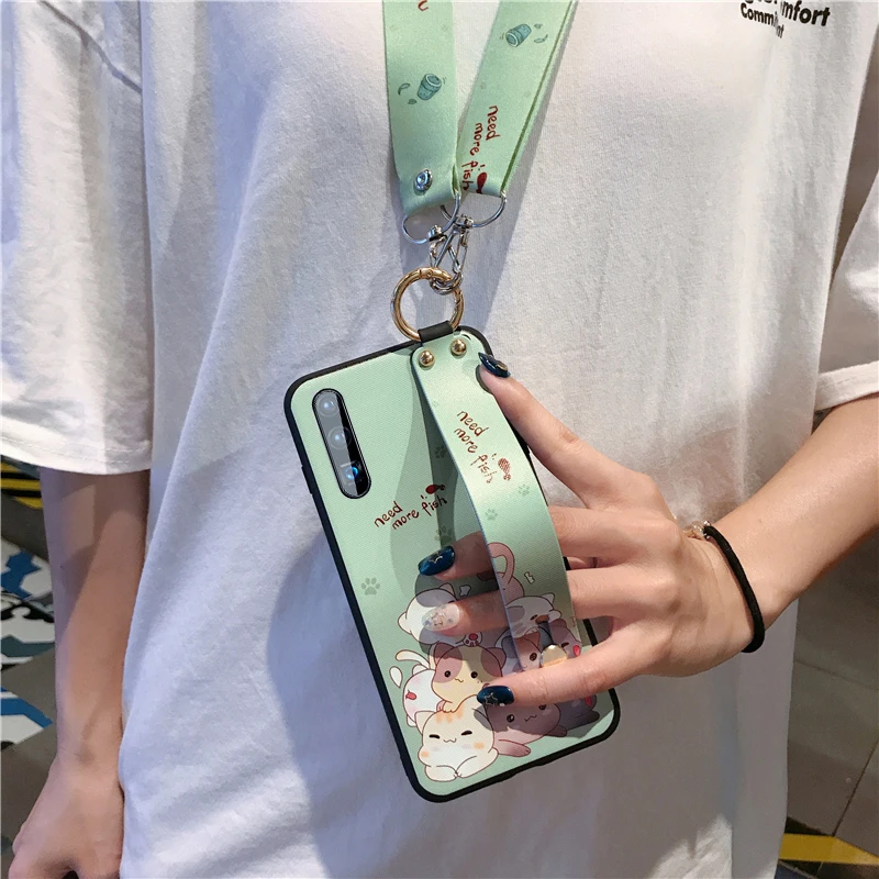 Чехол-держатель для телефона huawei P30 mate 20 Pro P20 Lite Honor 8X Nova 3 3i 4 5 5i, мягкий ТПУ ремешок для запястья чехол