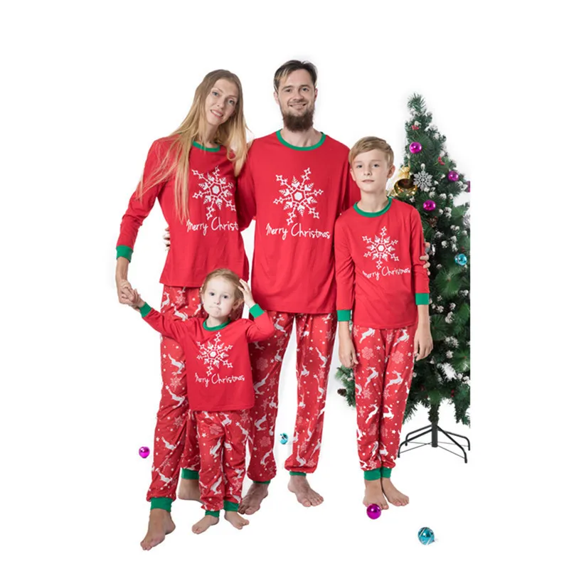 Рождественские пижамные комплекты для всей семьи с изображением снеговика Одинаковая одежда для сна для папы, мамы и детей Рождественская одежда для сна семейная Пижама, комплекты одежды C0629