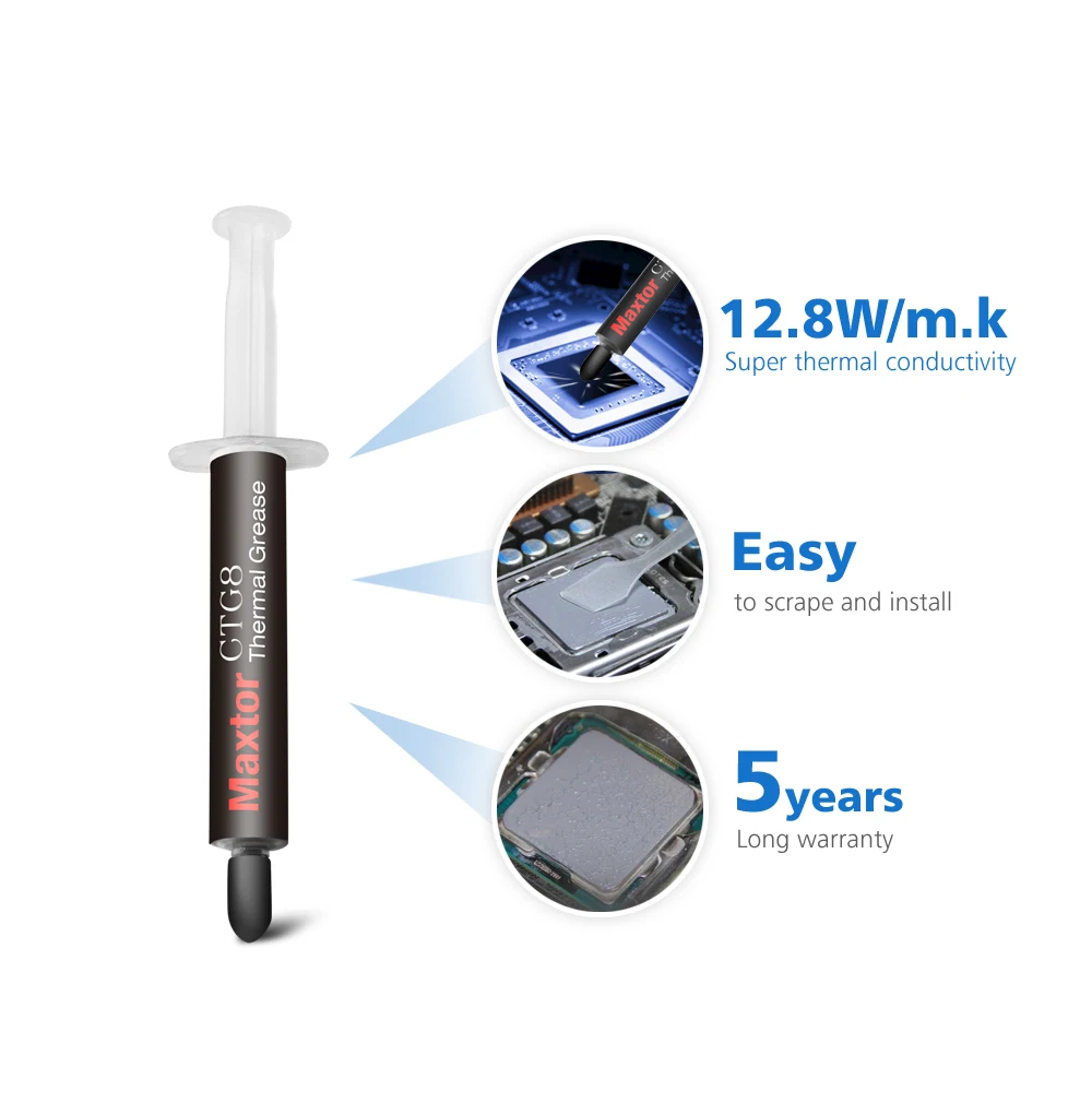 Maxtor CTG8 High Performance Thermal Paste 12.8W/m-k Laptop PC Motherboard Desktop CPU GPU Cooler Pad Phone Heat Sink  Grease
