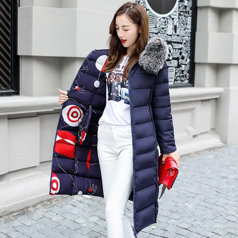 Winter Warm Women Girl Puffer Fur Long Quilted Parka Ladies Coat Hooded  Jacket