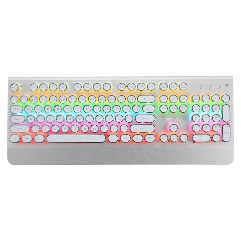 

US Still E 835 Punk Mechanical Keyboard Keyclick Retro Circle Laptop Computer Desktop with Numbers Gaming Keyboard