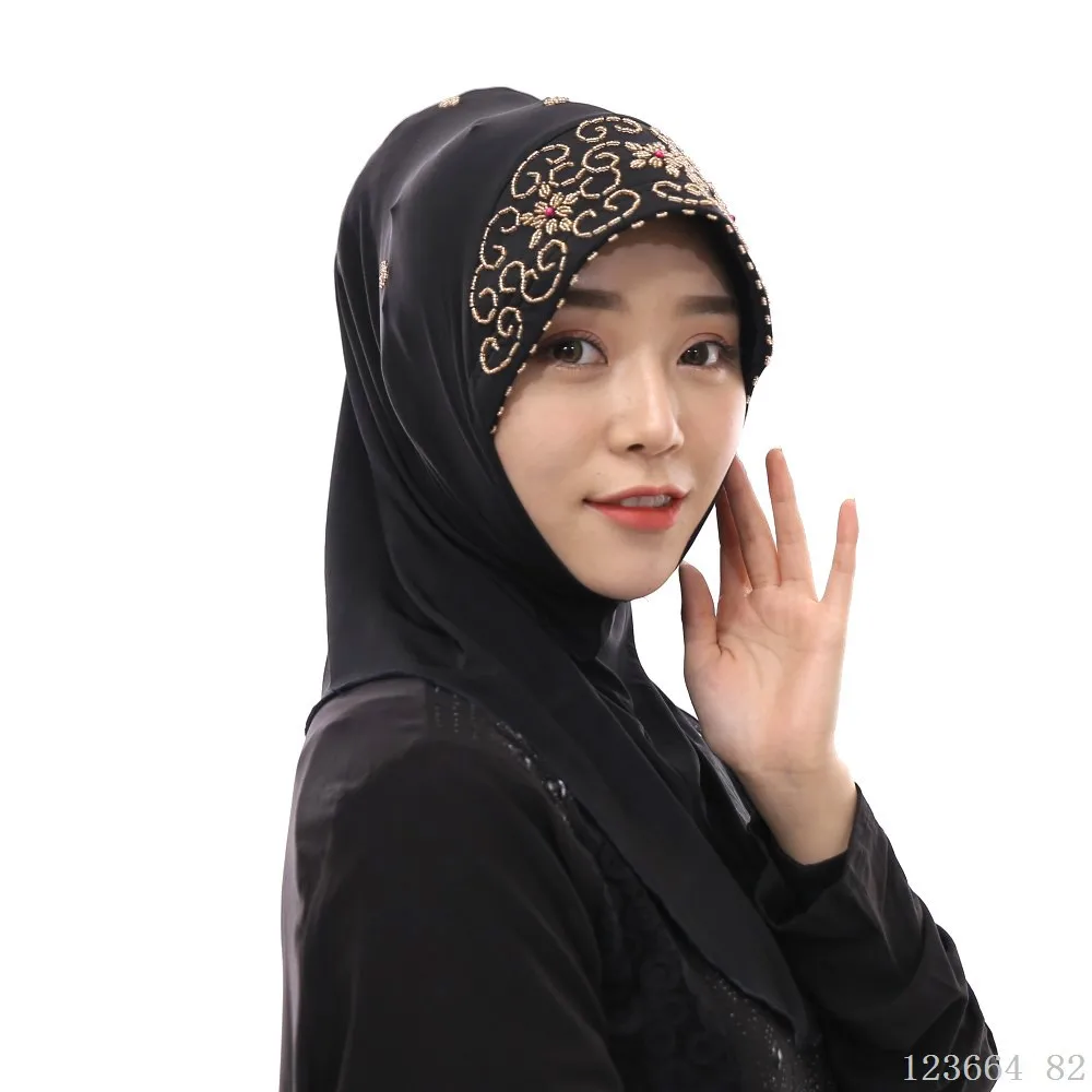 Малайзийский мусульманский ручной работы бисерный головной платок индонезийский удобный покрывающий хиджаб шарф женский