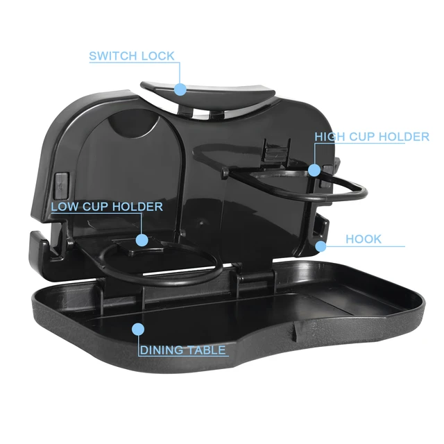 Car Backseat Eating Tray Adjustable Auto Seat Bottle Food Organizer Car  Headrest Laptop Phone Holding Tray Auto drink coffe tray - AliExpress