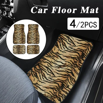 

4pcs/set Leopard Print Car Floor Mats Universal Auto Car Floor Mats Set Auto Interior Styling Non Slip Car Foot Carpet Covers