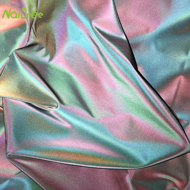 Светоотражающая ткань 45 см * 140 с градиентом цветная Яркая Ткань для