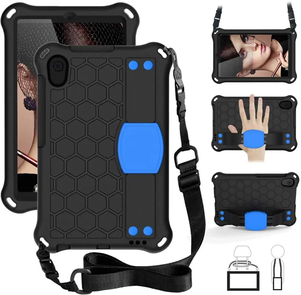 

for Huawei MatePad T8 Case (Kobe2-L03/Kob2-L09),Slim Shockproof Impact-Resistant Silicone Stand Smart Cover Case with Hand Strap