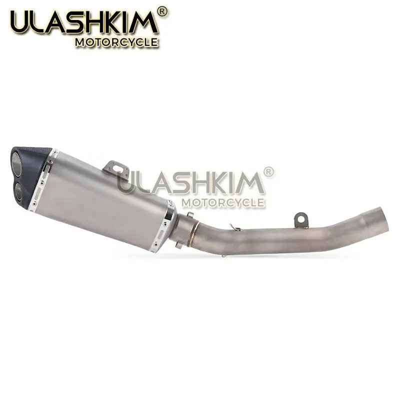 Motorcycle Full System Exhaust Muffler Modified Middle Link Pipe Slip On For kawasaki Z800 2013
