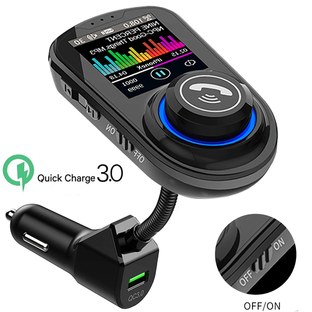Быстрая зарядка 3 0 USB Автомобильное зарядное устройство Bluetooth 5 fm передатчик