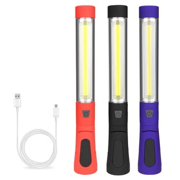 

COB LED Work Light Worklight Portable Foco LED Flashlight Working Lamp XPG Warning Red Lighting Magnetic Base USB Rechargeable